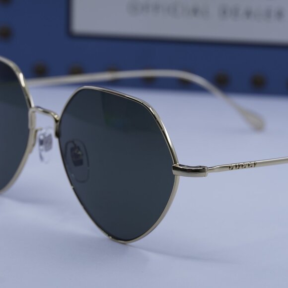 Gucci GG1182S 001 Geometric Sunglasses – Gold/Grey - Picture 5 of 12